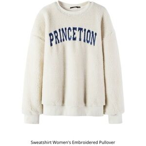 Princetion Sherpa-Style Cream Pullover Sweatshirt – Small
